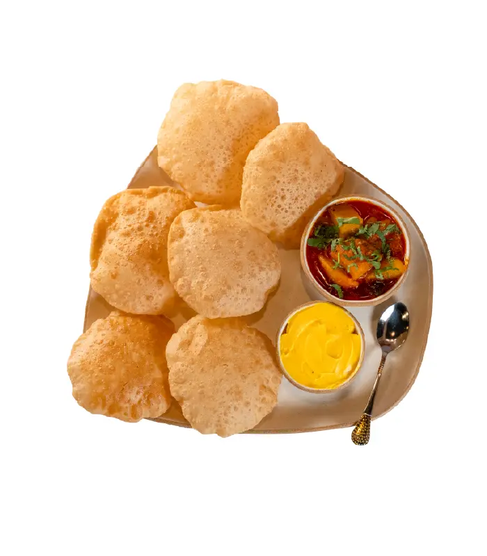 Puri-Bataka-Shrikhand Puri Bataka & Shrikhand (6 pc puri) - Image 1